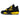 Der Air Jordan 4 Thunder 2023 von Nike ist ein schwarz-gelber Sneaker mit sichtbarer Air Unit und Mesh-Details an den Seiten, online und im Store verfügbar.