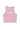 Low Lights Studios Basic Crop Top rosa mit „Lowlights“-Schriftzug in Weiß auf der Vorderseite, Teil der neuen Kollektion von LowLights Women.