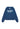 Der LowLights Shutter Zip Hoodie navy von LowLights Men hat eine Kapuze, zwei Vordertaschen und den Schriftzug "Low Lights Studios" in weißer Schreibschrift auf der Brust.