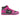 Rosa-schwarzer Nike Dunk High SB Run the Jewels-Sneaker mit grauem Swoosh-Logo und rosa Schnürsenkeln, aus strukturiertem Material und mit goldenem Schnürsenkel-Accessoire – verkörpert die Kühnheit von Run the Jewels.