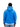 Man sieht eine Person mit geflochtenen Haaren von hinten, die den blauen NoByStanders Never "B" Patch Hoodie und hellblaue Jeans trägt und vor einem weißen Hintergrund steht.
