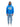 Ein Mann blickt vor einem weißen Hintergrund nach vorne. Er trägt den blauen NoByStanders Never "B" Patch Hoodie, gepaart mit hellblauen Jeans und weißen Sneakers.