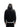 Eine Person, die den NoByStanders Patchwork Hoodie in Schwarz trägt, steht mit dem Rücken zur Kamera, gepaart mit einer schwarzen Hose, vor einem weißen Hintergrund.