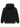 Rückansicht des Felicious Basic Chest Logo Zipper Black Hoodie von Felicious, mit gerippten Bündchen und Saum, auf weißem Hintergrund.