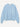 Der Another Cotton Far Away From Home Knit Sweater Blue hat einen hellblauen Baumwollstrick, einen Rundhalsausschnitt, lange Ärmel und kleine weiße Grafiklogos auf der linken oberen Vorderseite.