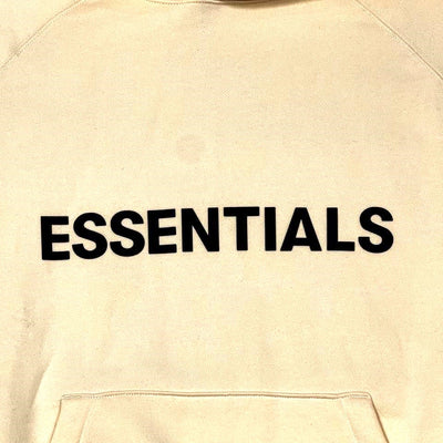 Essentials Embroidered Logo Hoodie Cream
